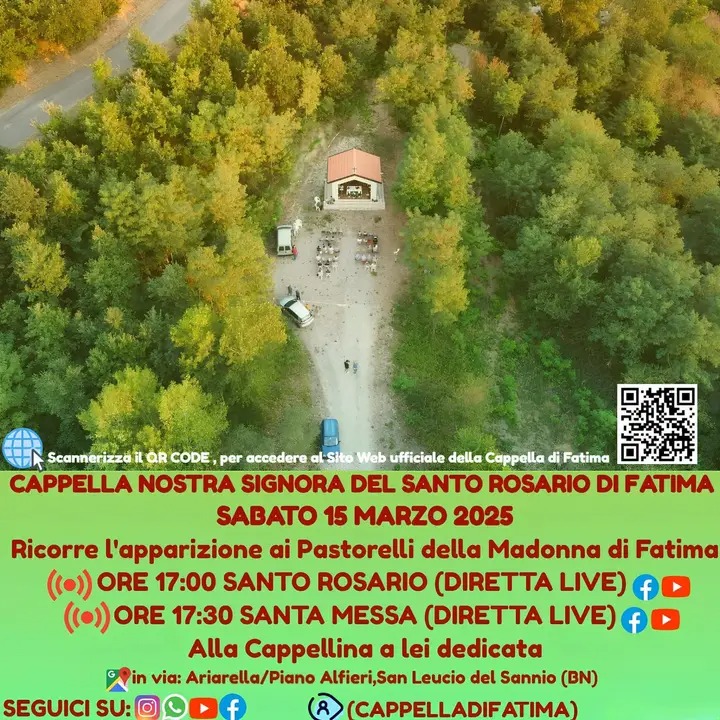 A San Leucio del Sannio, al via le Celebrazioni del ricordo delle apparizioni della Madonna di Fatima, presso la Cappella a lei dedicata